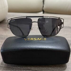 Versace Gray Aviator Sunglasses